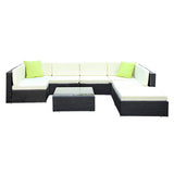 Gardeon 8-Piece Outdoor Sofa Set Wicker Couch Lounge Setting Cover - Side View