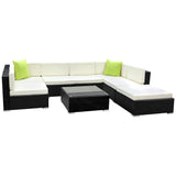Gardeon 8-Piece Outdoor Sofa Set Wicker Couch Lounge Setting Cover - Close-Up Angle
