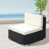 3PC Gardeon Outdoor Furniture Sofa Set Wicker Rattan Garden Lounge Chair Setting - Low Angle
