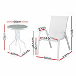 Gardeon 5PC Bistro Set Outdoor Table and Chairs Stackable Patio Furniture White