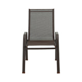 Gardeon 6PC Outdoor Dining Chairs Stackable Lounge Chair Patio Furniture Brown - Side View