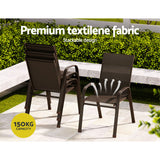 Gardeon 6PC Outdoor Dining Chairs Stackable Lounge Chair Patio Furniture Brown - 45-Degree Angle