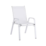 Gardeon 2PC Outdoor Dining Chairs Stackable Lounge Chair Patio Furniture White - Front View