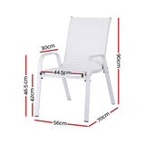 Gardeon 6PC Outdoor Dining Chairs Stackable Lounge Chair Patio Furniture White