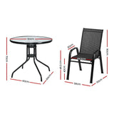 Gardeon Outdoor Dining Set Table and Chairs Patio Garden Furniture Bistro Set - Front View