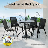 Gardeon Outdoor Dining Set Table and Chairs Patio Garden Furniture Bistro Set - Top-Down View