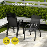 Gardeon Outdoor Dining Set Table and Chairs Patio Garden Furniture Bistro Set - 45-Degree Angle
