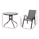 Gardeon Outdoor Dining Set Table and Chairs Patio Garden Furniture Bistro Set - Front View