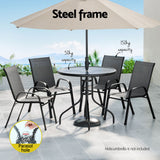 Gardeon Outdoor Dining Set Table and Chairs Patio Garden Furniture Bistro Set - Top-Down View