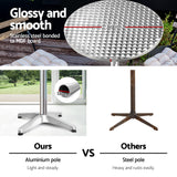 Gardeon Set of 2 Outdoor Bar Table Aluminium Round 70/110CM - 45-Degree Angle