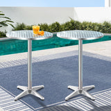 Gardeon Set of 2 Outdoor Bar Table Aluminium Round 70/110CM - Low Angle