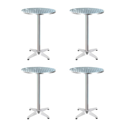Gardeon Set of 4 Outdoor Bar Table Aluminium Round 70/110CM