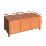 Gardeon Outdoor Storage Bench Box 210L Wooden Patio Furniture Garden Chair Seat - Front View