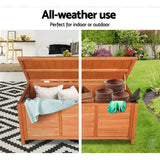 Gardeon Outdoor Storage Bench Box 210L Wooden Patio Furniture Garden Chair Seat - Top-Down View