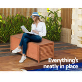 Gardeon Outdoor Storage Bench Box 210L Wooden Patio Furniture Garden Chair Seat - 45-Degree Angle