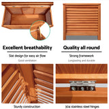 Gardeon Outdoor Storage Bench Box 210L Wooden Patio Furniture Garden Chair Seat - Close-Up Angle