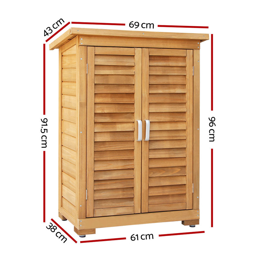 Gardeon Portable Wooden Garden Storage Cabinet, image 4
