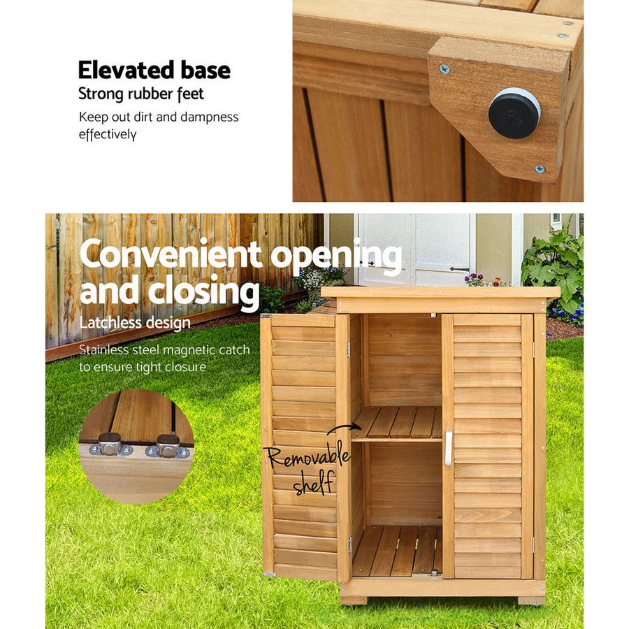 Gardeon Portable Wooden Garden Storage Cabinet, image 8