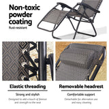 Gardeon Zero Gravity Chair Folding Outdoor Recliner Adjustable Sun Lounge Camping Beige - 45-Degree Angle