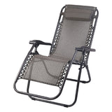 Gardeon Zero Gravity Chair Folding Outdoor Recliner Adjustable Sun Lounge Camping Beige - Low Angle