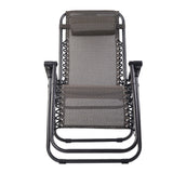 Gardeon 2PC Zero Gravity Chair Folding Outdoor Recliner Adjustable Sun Lounge Camping Beige - Side View