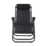Gardeon Zero Gravity Chair Folding Outdoor Recliner Adjustable Sun Lounge Camping Black - Side View