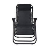 Gardeon 2PC Zero Gravity Chair Folding Outdoor Recliner Adjustable Sun Lounge Camping Black - Side View