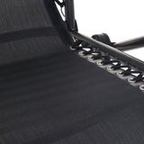 Gardeon 2PC Zero Gravity Chair Folding Outdoor Recliner Adjustable Sun Lounge Camping Black - Top-Down View