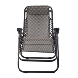 Gardeon Zero Gravity Chair Folding Outdoor Recliner Adjustable Sun Lounge Camping Grey - Side View