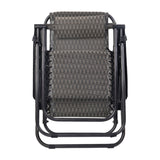 Gardeon Zero Gravity Chair Folding Outdoor Recliner Adjustable Sun Lounge Camping Grey - 45-Degree Angle