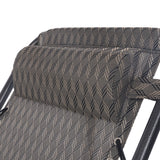 Gardeon Zero Gravity Chair Folding Outdoor Recliner Adjustable Sun Lounge Camping Grey - Close-Up Angle