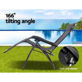 Gardeon Zero Gravity Chair Folding Outdoor Recliner Adjustable Sun Lounge Camping Grey - Extra Image