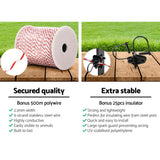 Giantz Electric Fence Poly Wire 500M Insulator - Rear View