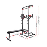Everfit Weight Bench Chin Up Bar Bench Press Home Gym 380kg Capacity - Front View