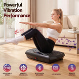 Everfit Vibration Plate Exercise Machine Full Body Shaker Workout Vibrate Fitness Platform with Bluetooth, 150KG Capacity, 150Speed Levels Vibrating Plate for Home Women Men, Black - Rear View