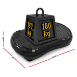 Everfit Vibration Machine Platform Vibrator Resistance Rope Home Fitness Black - Front View