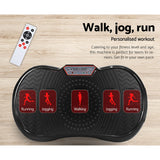 Everfit Vibration Machine Platform Vibrator Resistance Rope Home Fitness Black - Top-Down View