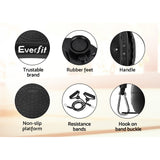 Everfit Vibration Machine Platform Vibrator Resistance Rope Home Fitness Black - Close-Up Angle