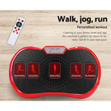Everfit Vibration Machine Platform Vibrator Resistance Rope Home Fitness Red - Top-Down View