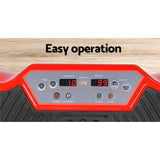 Everfit Vibration Machine Platform Vibrator Resistance Rope Home Fitness Red - Rear View