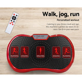 Everfit Vibration Machine Platform Resistance Rope Home Fitness Dark Red - Top-Down View