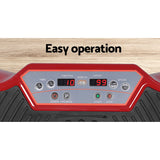 Everfit Vibration Machine Platform Resistance Rope Home Fitness Dark Red - Rear View