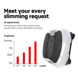 Everfit Vibration Machine Platform Vibrator Resistance Rope Home Fitness White - Side View