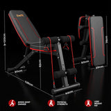 Everfit Weight Bench Adjustable FID Bench Press Home Gym 150kg Capacity - Side View