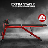 Everfit Weight Bench Adjustable FID Bench Press Home Gym 150kg Capacity - 45-Degree Angle
