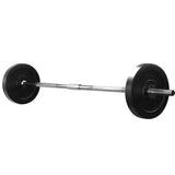 Everfit 18kg Barbell Set Weight Plates Bar Lifting Bench 168cm - Side View