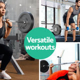 Everfit 18kg Barbell Set Weight Plates Bar Lifting Bench 168cm - Rear View