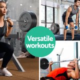 Everfit 28kg Barbell Set Weight Plates Bar Lifting Bench 168cm - Rear View