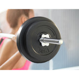 Everfit 38kg Barbell Set Weight Plates Bar Lifting Bench 168cm - Top-Down View