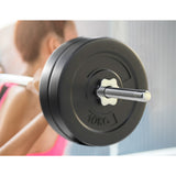 Everfit 48kg Barbell Set Weight Plates Bar Lifting Bench 168cm - Top-Down View